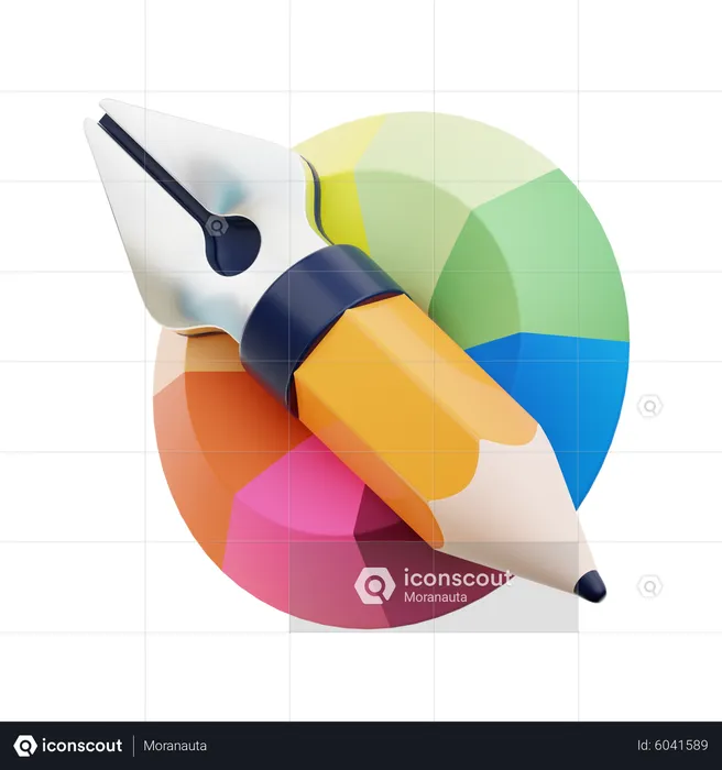 Stylo et crayon  3D Icon