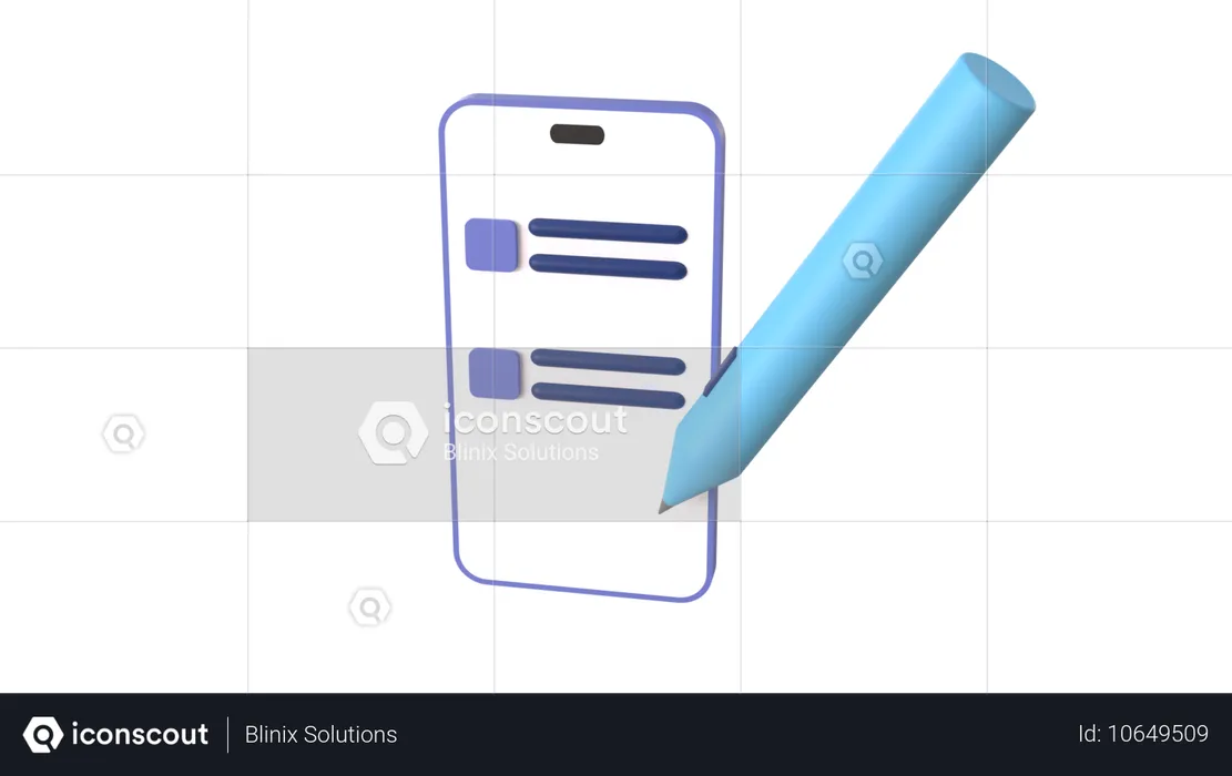 Stylo intelligent mobile  3D Icon