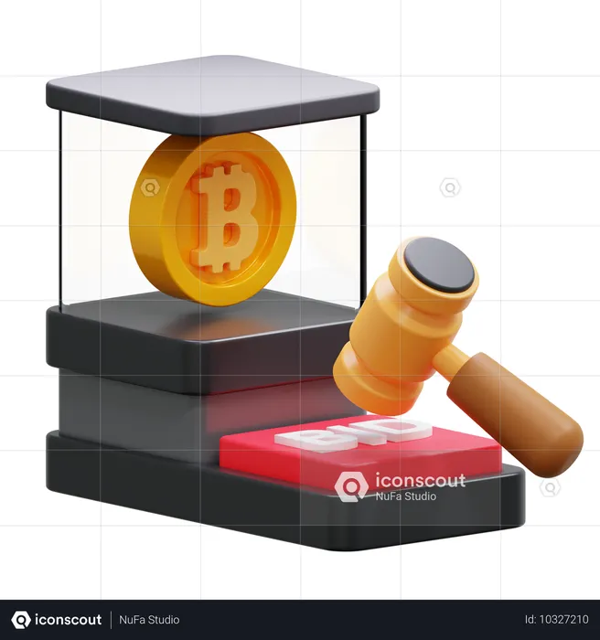 Subasta criptográfica  3D Icon