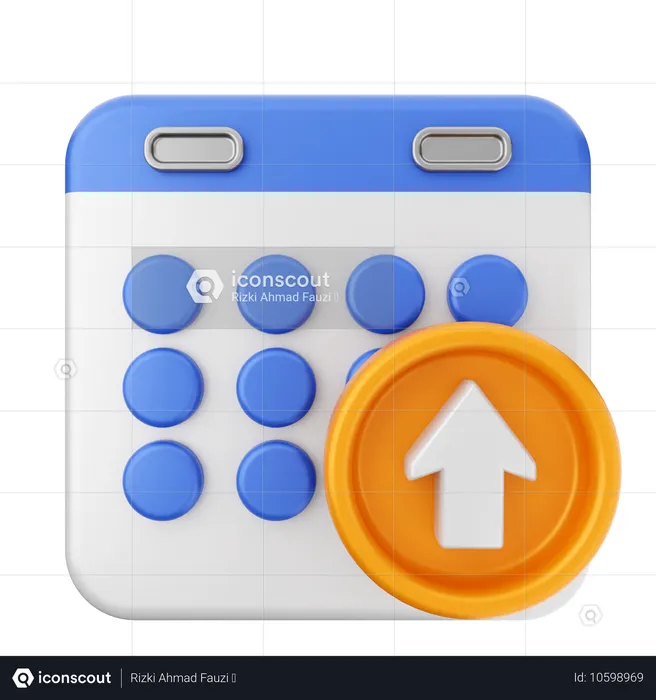 Subir calendario  3D Icon