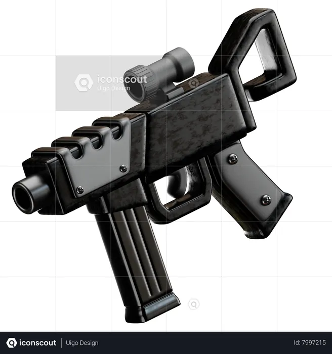 Submachine Gun  3D Icon