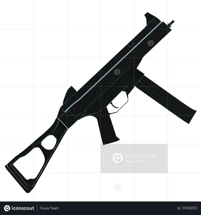 Submachine Gun  3D Illustration