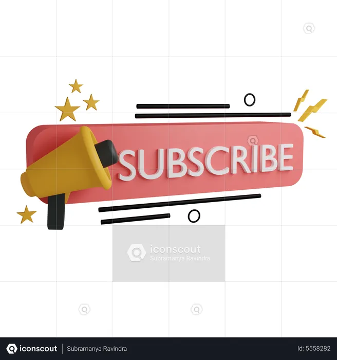 Subscribe announce  3D Icon