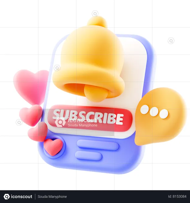 Subscribe Bell Notification  3D Icon