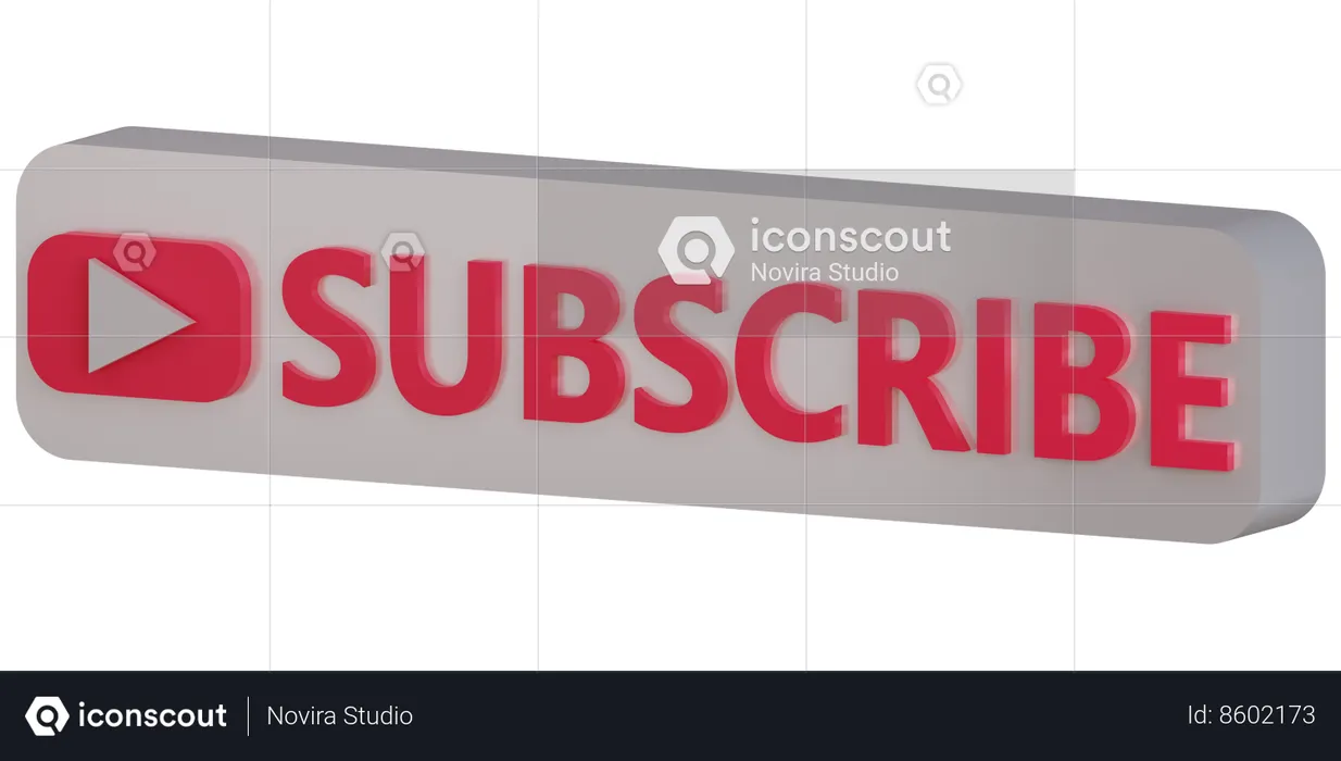 Subscribe Button  3D Icon