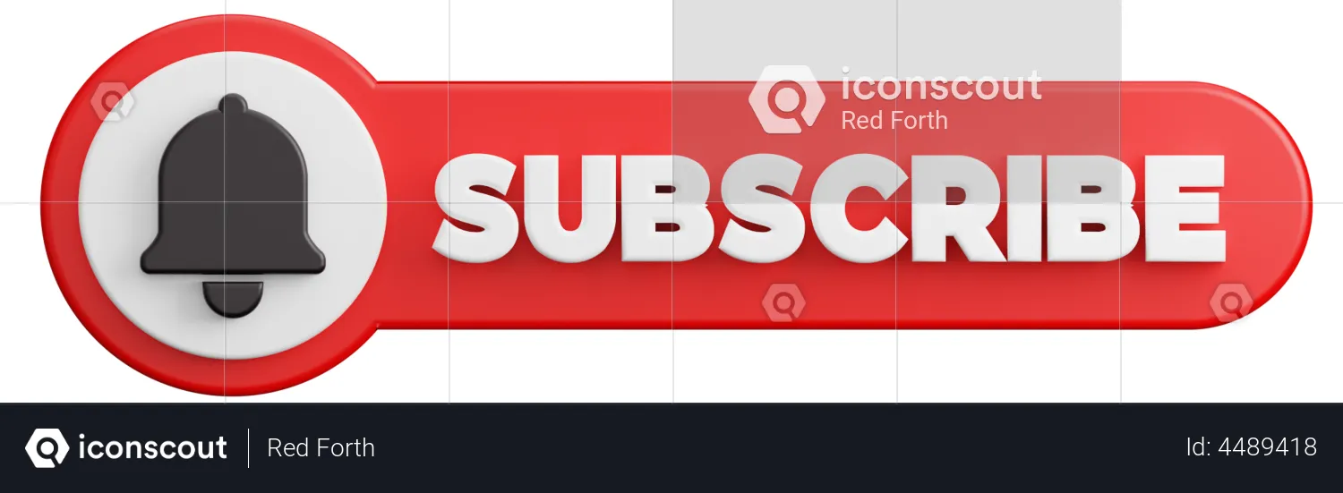 Subscribe Button  3D Illustration