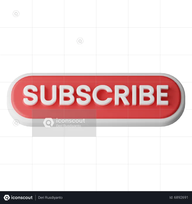 Subscribe Button  3D Icon