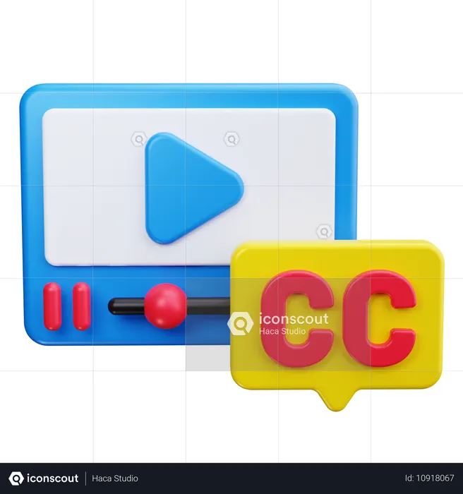 Subtitle  3D Icon