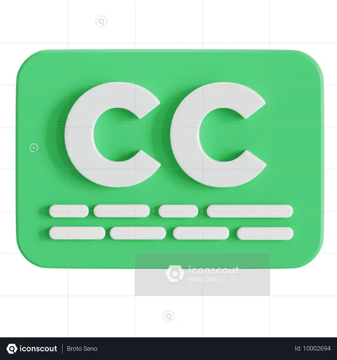 Subtitle caption  3D Icon