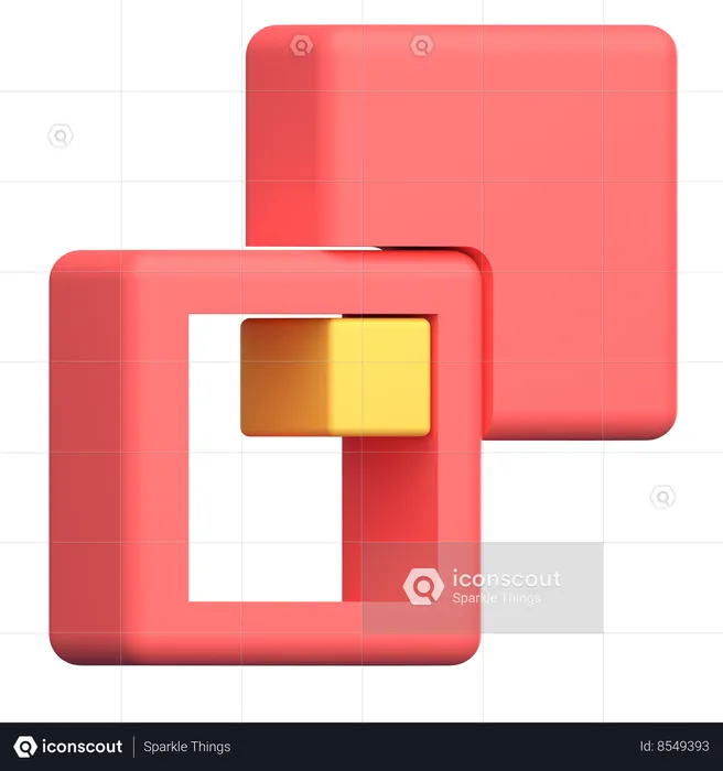 Subtract Object  3D Icon