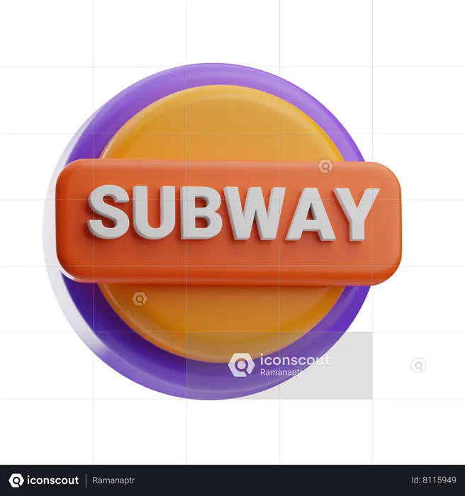 Subway Sign  3D Icon