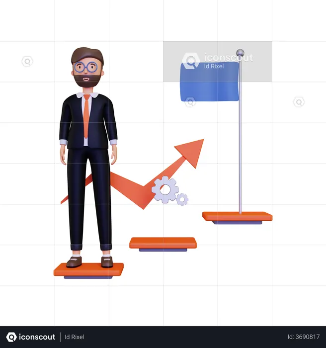 Success Businessman  3D Illustration