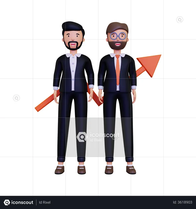 Successful Business Partners  3D Illustration