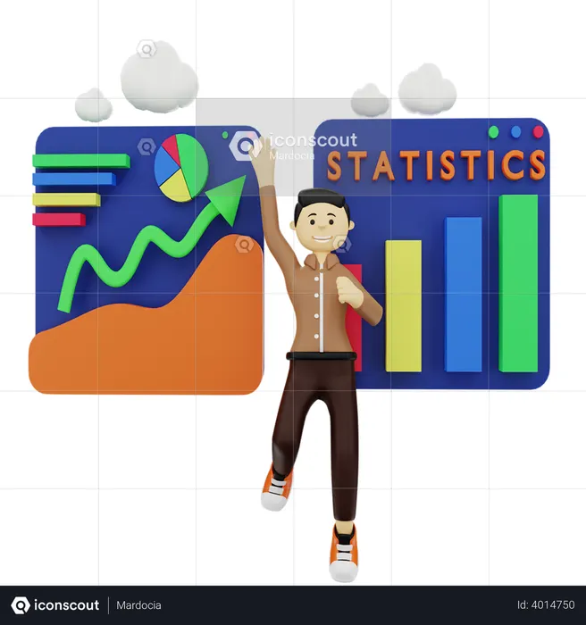 Successful business presentation  3D Illustration