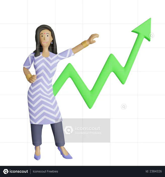 Successful business woman  3D Illustration