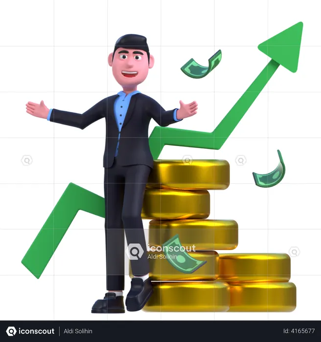 Successful Businessman  3D Illustration