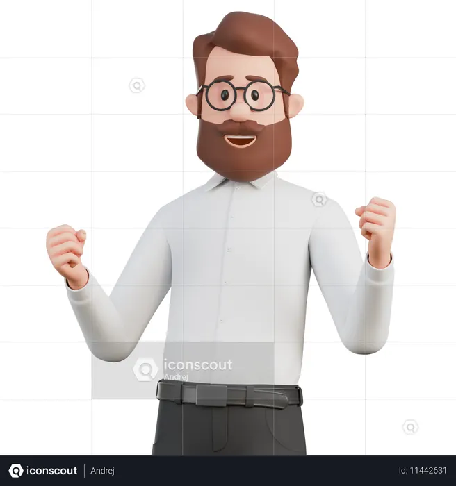 成功したビジネスマンのキャラクター  3D Illustration