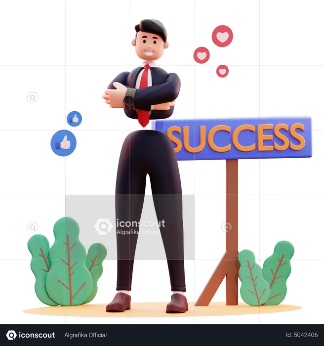 Successful businessman standing with confidence  3D Illustration
