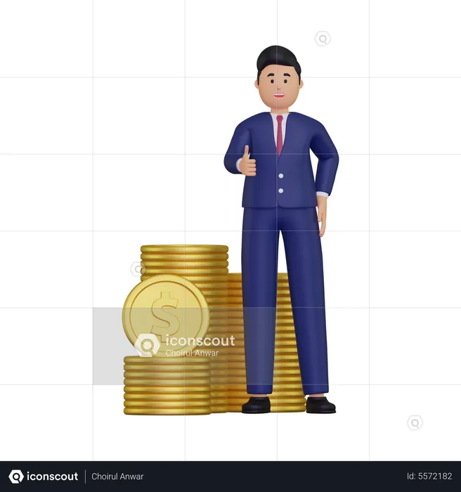 Successful investor  3D Illustration