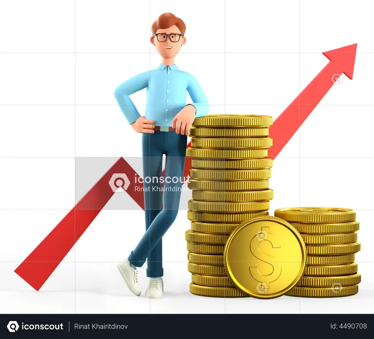 Successful Male Investor  3D Illustration