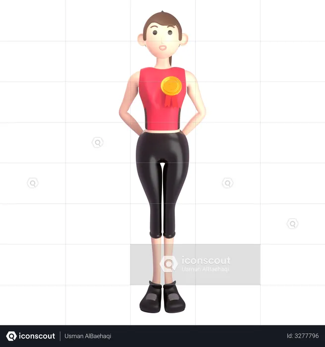 Successful Sports woman  3D Illustration