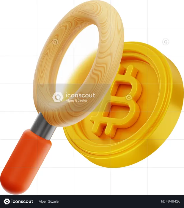 Suche nach Bitcoin  3D Icon