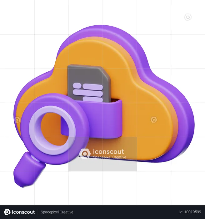 Suche in Cloud-Daten  3D Icon