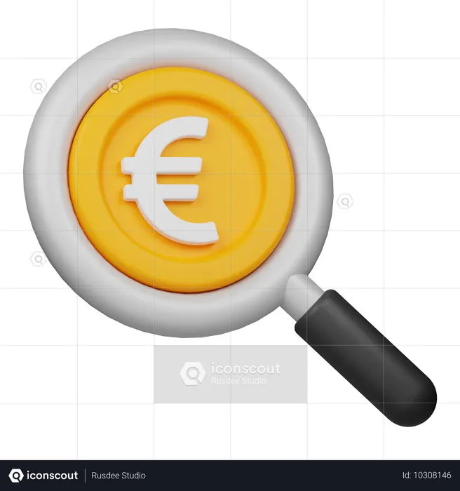 Suche nach Euromünze  3D Icon