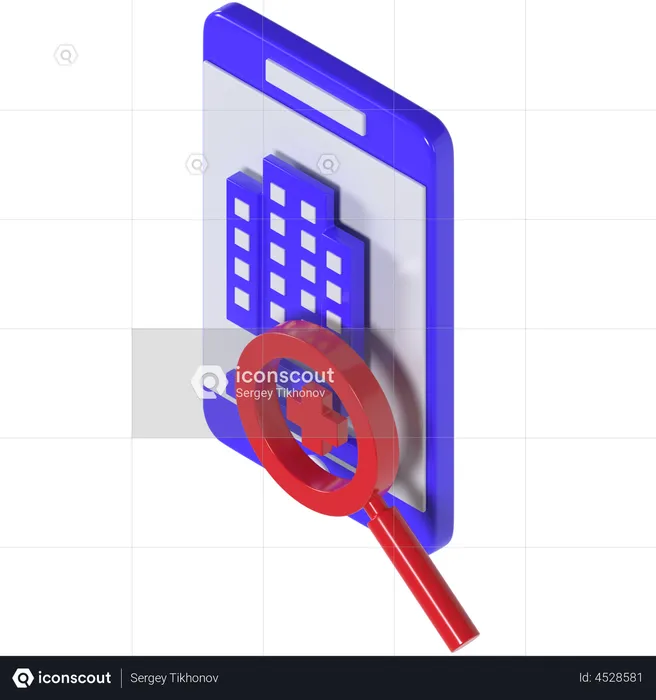 Klinik suchen  3D Illustration