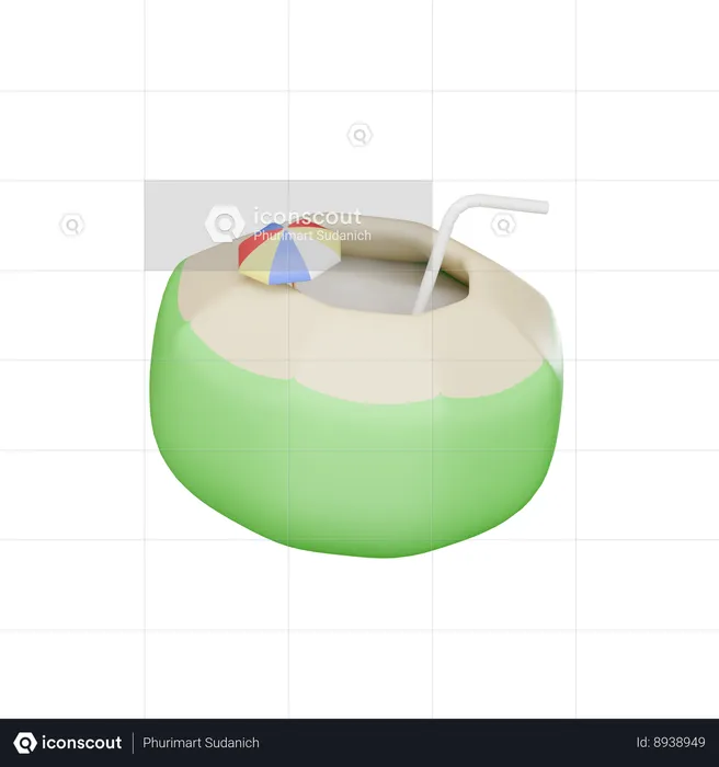 Suco de coco  3D Icon