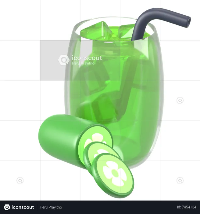 Suco de pepino  3D Icon