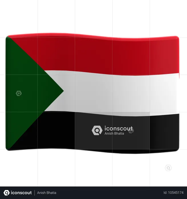 Sudan Flag 3D Icon