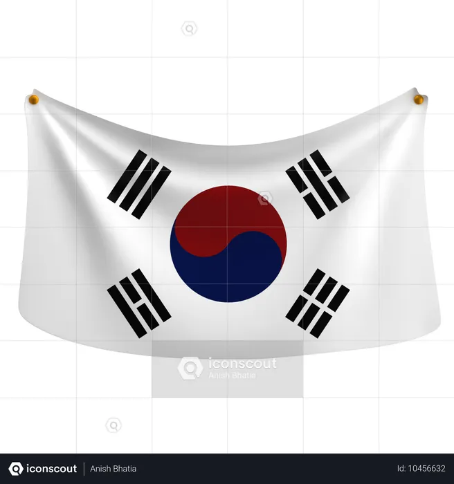 Südkorea Flag 3D Icon