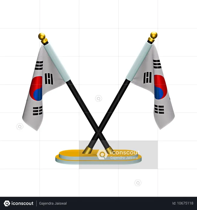 Südkorea flagge Flag 3D Icon