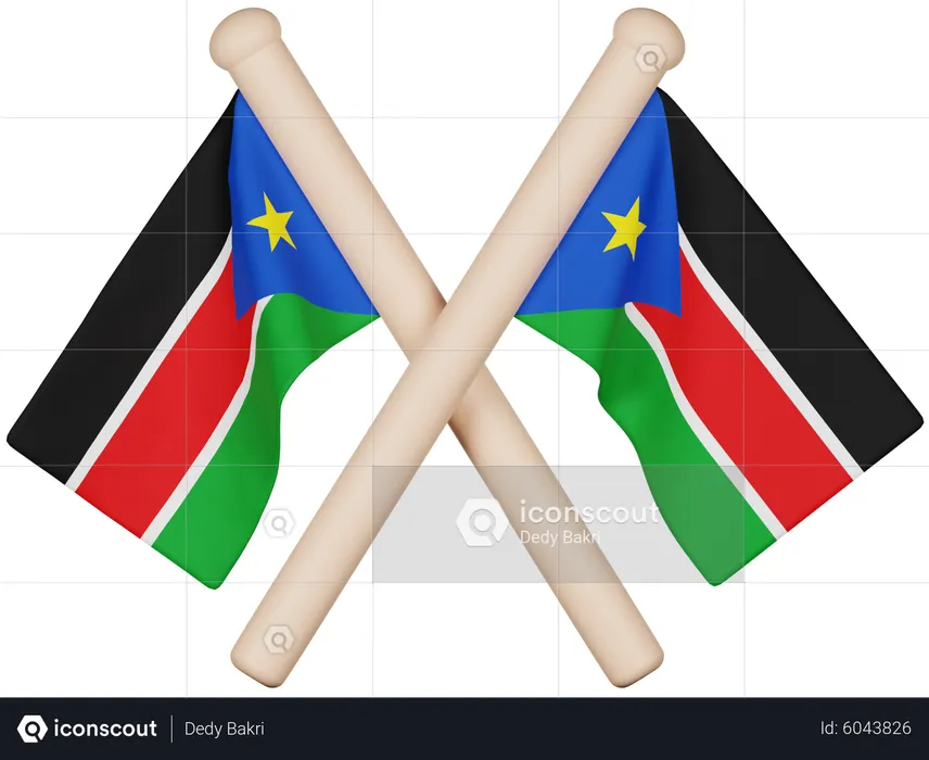 Südsudan Flagge Flag 3D Icon