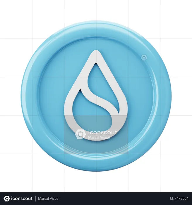 Sui SUI Coin  3D Icon