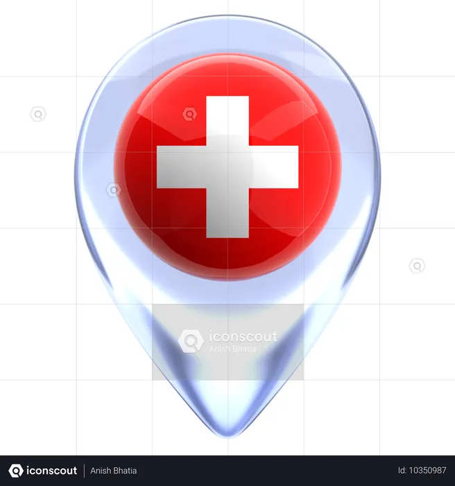 Suisse Flag 3D Icon