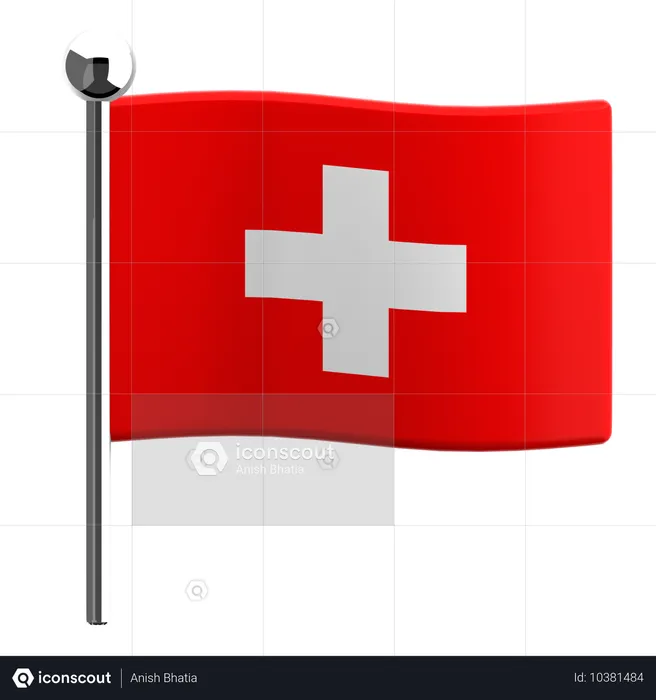 Suisse Flag 3D Icon