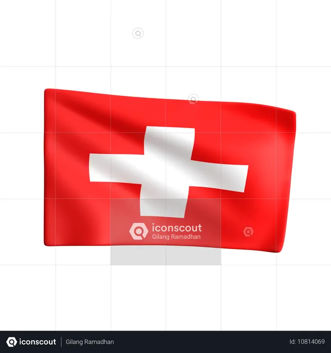 Suisse Flag 3D Icon