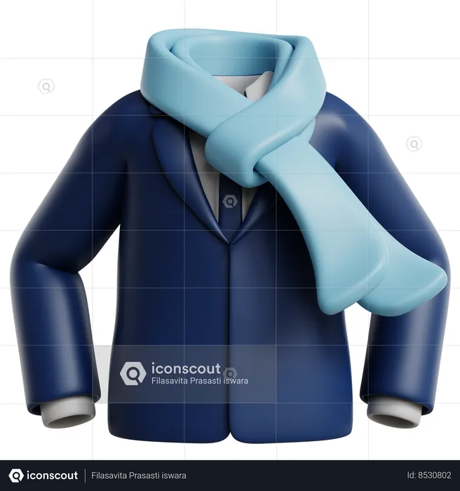 Suit And Scarf  3D Icon