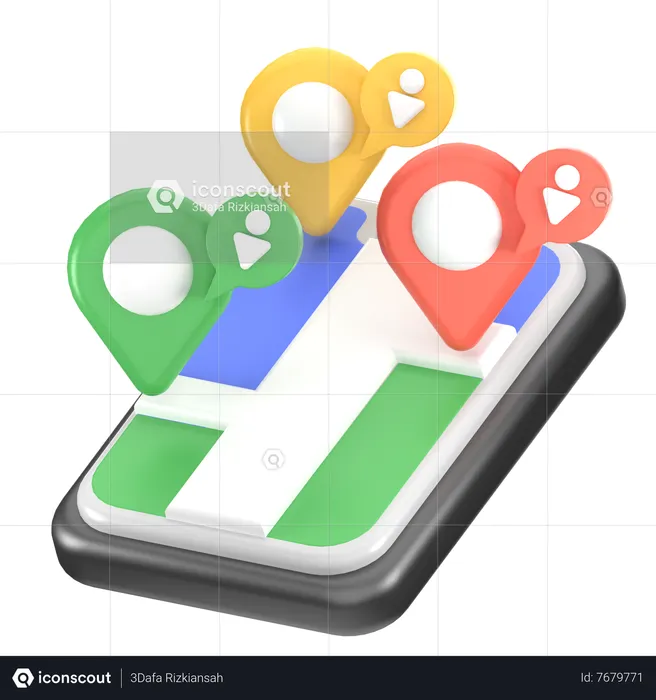 Suivi GPS Flag 3D Icon
