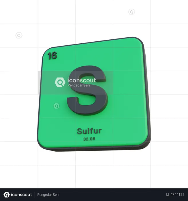 Sulfur  3D Illustration