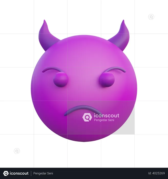 Sullen devil face Emoji 3D Emoji