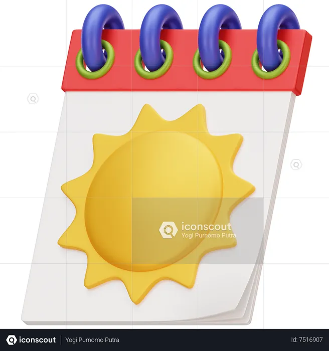 Summer Calendar  3D Icon