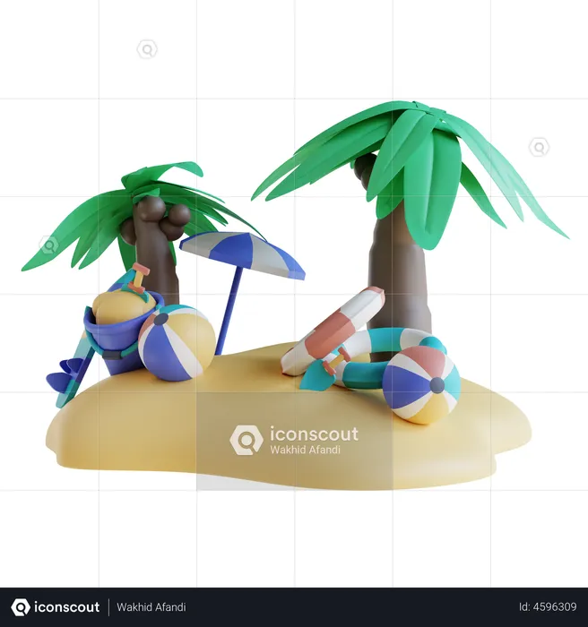 Summer Camp  3D Illustration