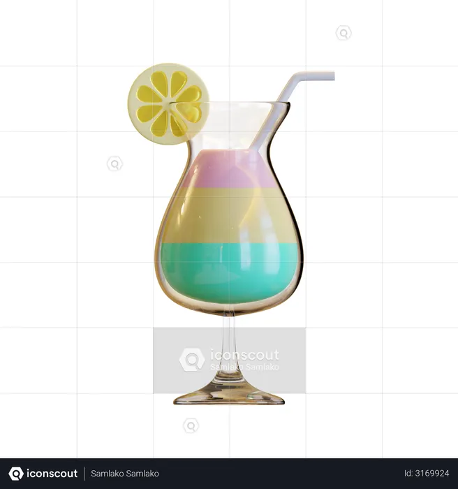 Summer Cocktail  3D Illustration