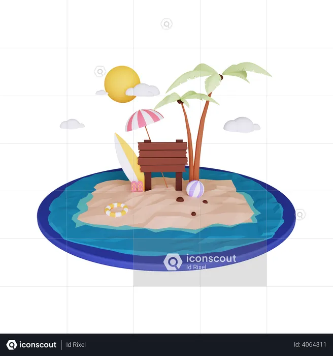 Summer Holiday  3D Illustration