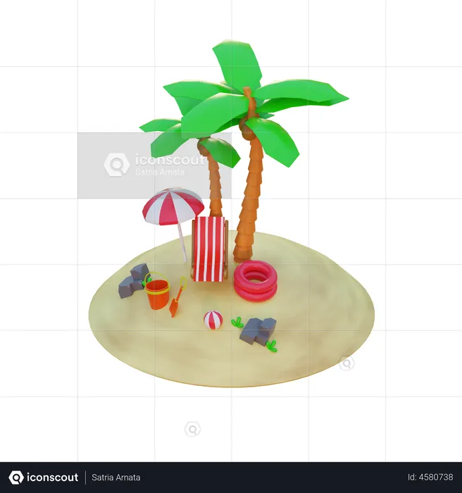 Summer Holidays  3D Illustration