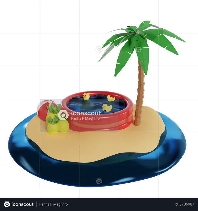 Summer Island  3D Icon