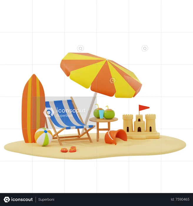 Summer Island  3D Icon
